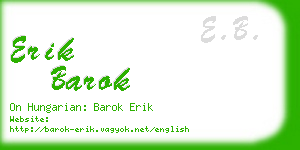 erik barok business card